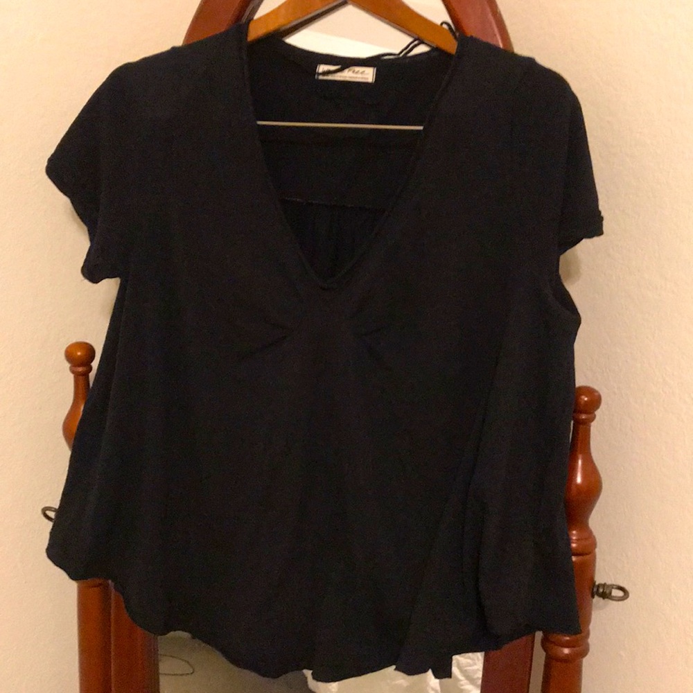 We The Free V Neck Black T Shirt